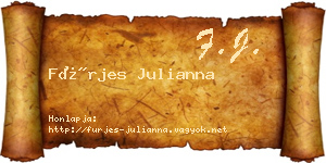 Fürjes Julianna névjegykártya